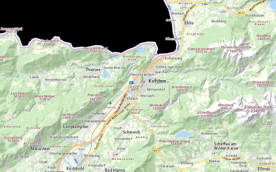 Ungefähre Lage im Raum Kufstein